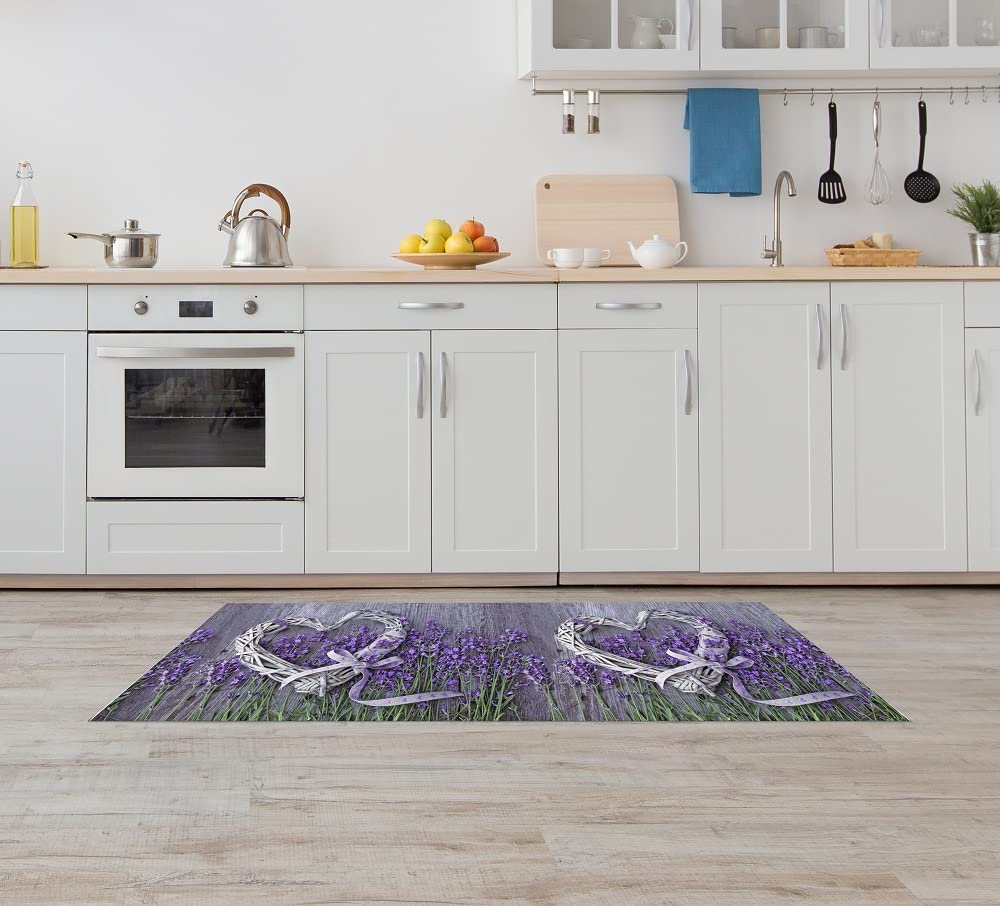 Tappeto Cucina Antiscivolo Made In Italy - Passatoia Lavabile 50x200 Cm Stampa Lavanda - Foto 7
