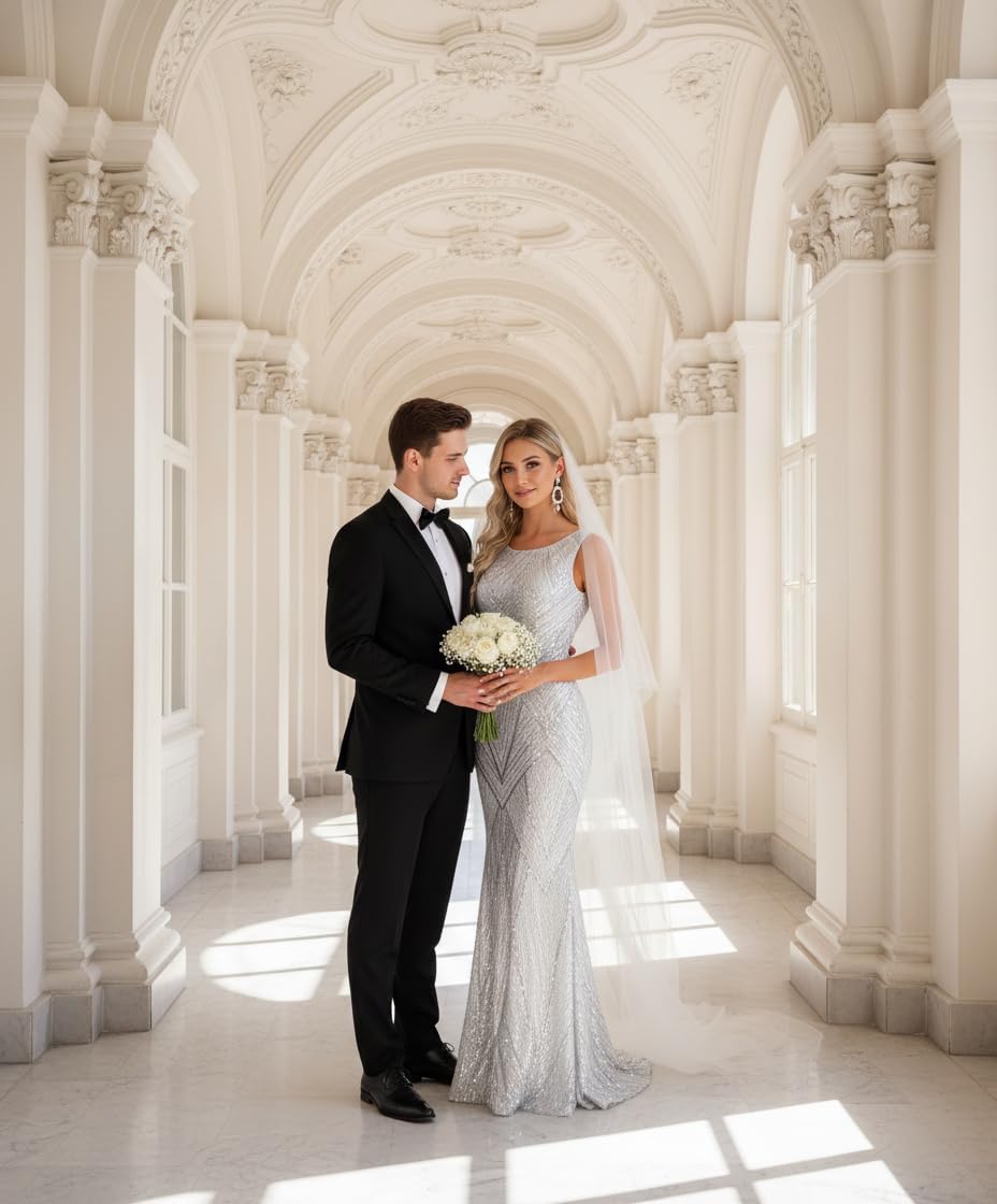 Sparkly Sequin Long Formal Evening Dresses for Women Mermaid Bodycon Boat Neck Prom Party Cocktail Dress - Image 7