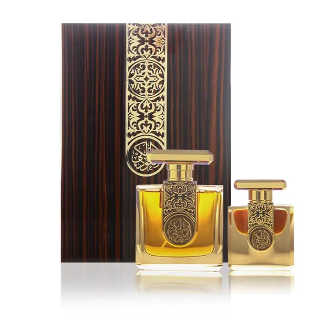 Arabian Oud Geschenkset Royal Oud Parfüm 85 ml und Öl 12 ml | Schatulle | Safran, Bernstein, Moschus und Oud | holziger und oud-Duft