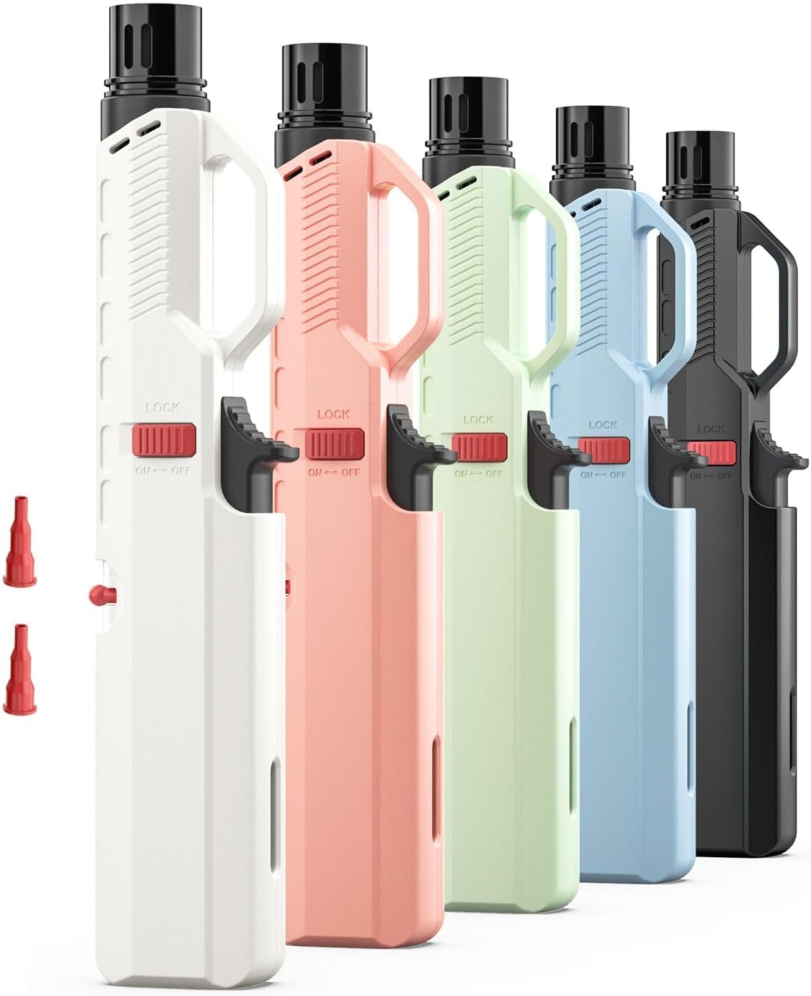 5 Encendedores Torch Butano Recargables Antiviento Multicolor miniatura 1