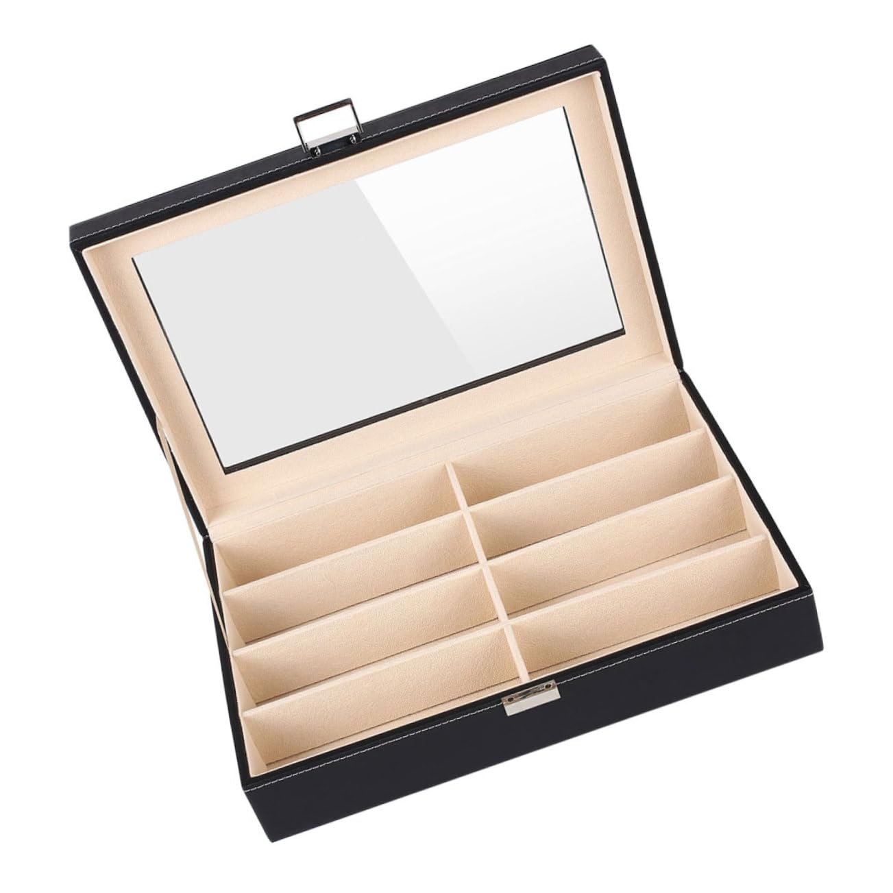 FOMIYES Boîte de Rangement Protection et Affichage Élégant en Cuir Pu Couleur Noir pour Lunettes de Soleil et Montres pour Usage Personnel Magasin