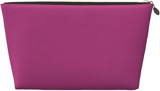Magenta Leather Toiletry Bag for Men, Travel Pouch | Magenta Men'S Leather Pouch With Smooth Zipper Holds Shaving Gear, Skincare, And Grooming Tools For Trips And Gym