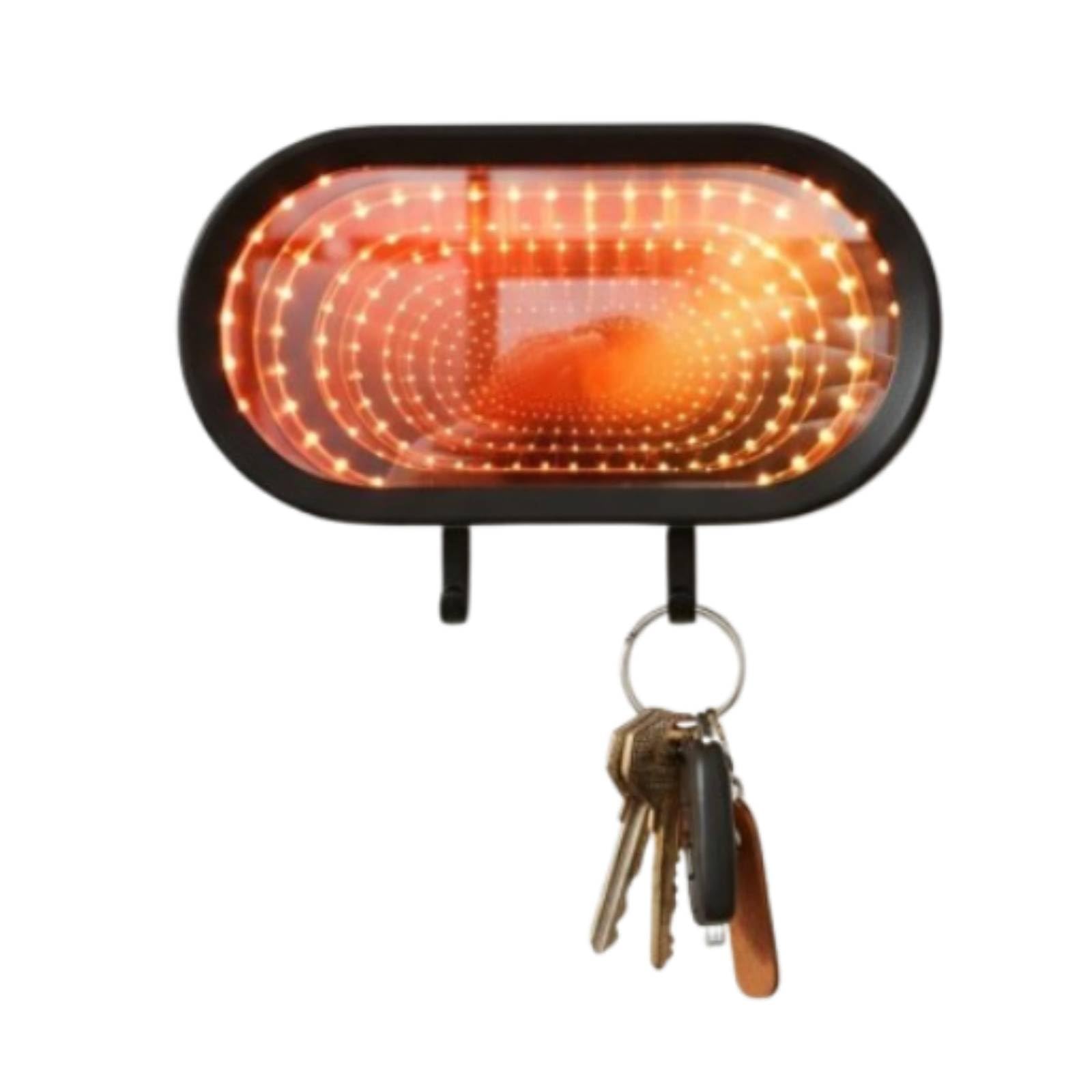 2026 NEW Infinity Garage Key Holder, Car Keychain with Infinity Tunnel Light Effect, Auto Timer Wall Mount for Car Enthusiast Gift and Desk Decor
