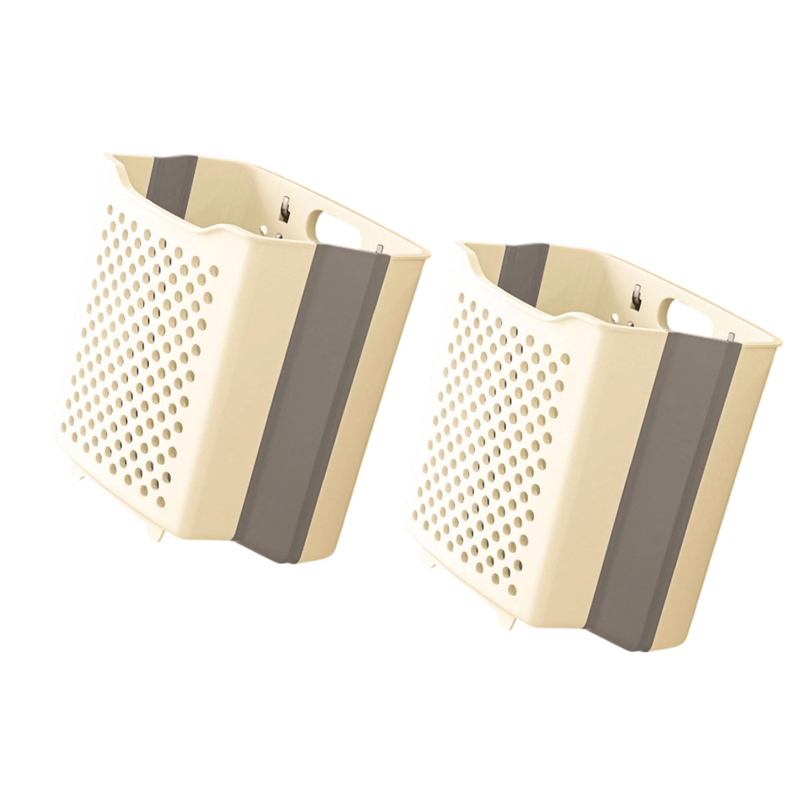 carotoe 2Pcs Over the Door Hanging Basket for Clothes Items Storage Sturdy Build Compact Folding Laundry Bag