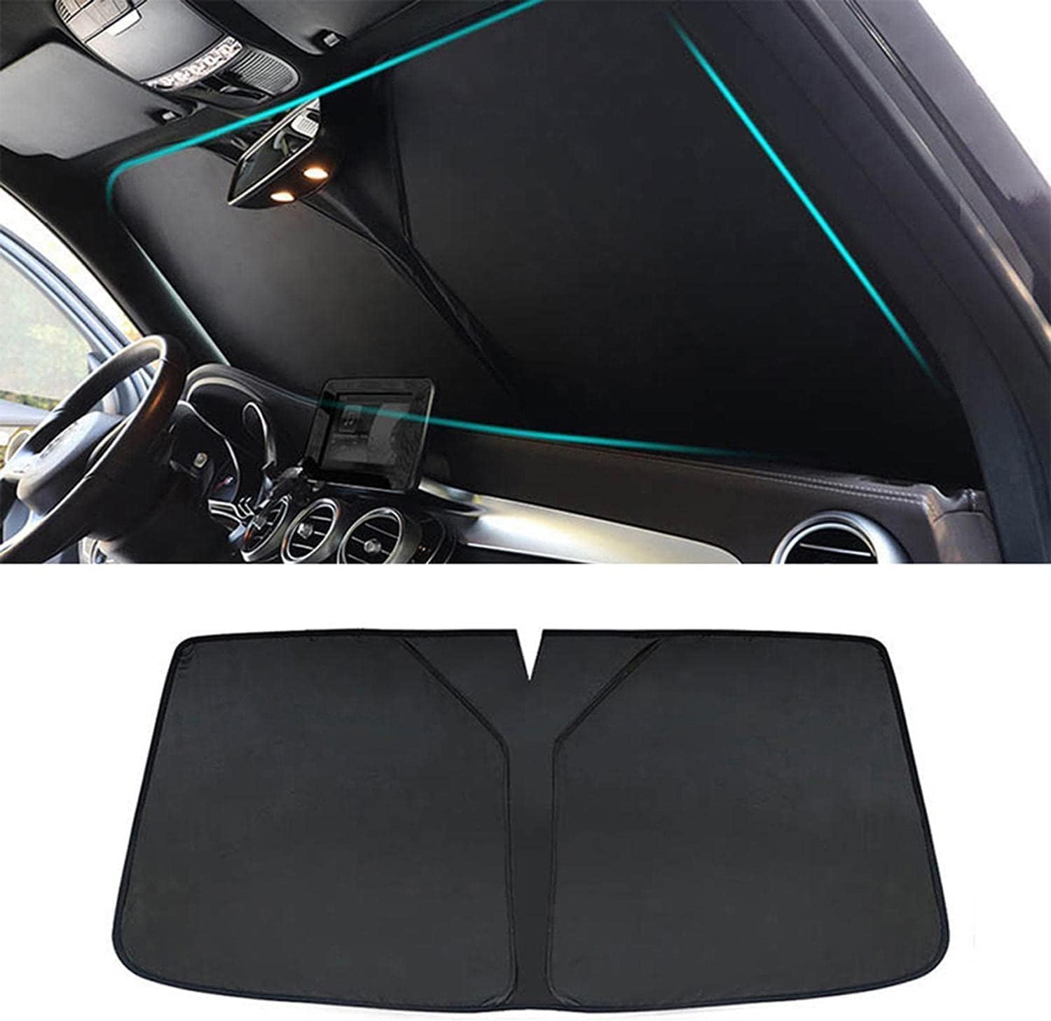 Car Windshield SunShade, for Ford Mustang 2011-2014 Front Windscreen UV Protection, Foldable Windshield Sun Visor Protector
