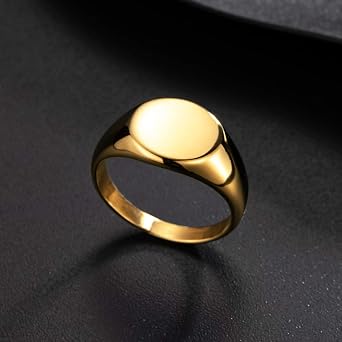 Solid Plain Band Ring Stainless Steel Polished Classic Signet Ring Unisex Gift Size J to Z