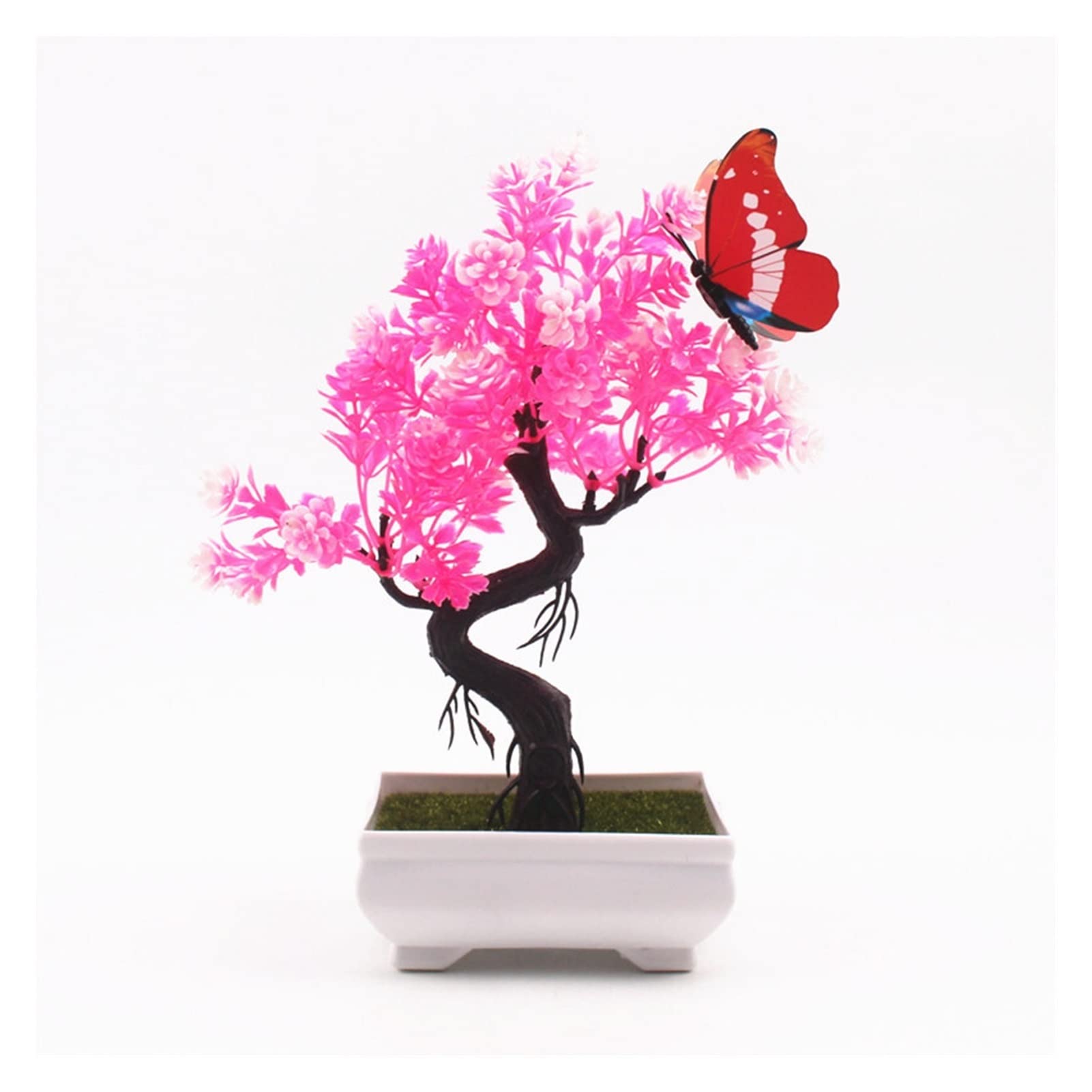 ULTRAWAVE Faux Tree NEW Artificial Plants Bonsai Small Tree Pot Fake Flowers Potted Ornaments For Home Decor Decoration Hotel Garden Faux Plants Indoor(J)