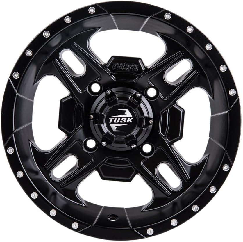 TUSK 4/156 Beartooth Wheel 14x7 5.0 + 2.0 Matte Black for Kawasaki Mule Pro-DX 1000 EPS 2016-2022