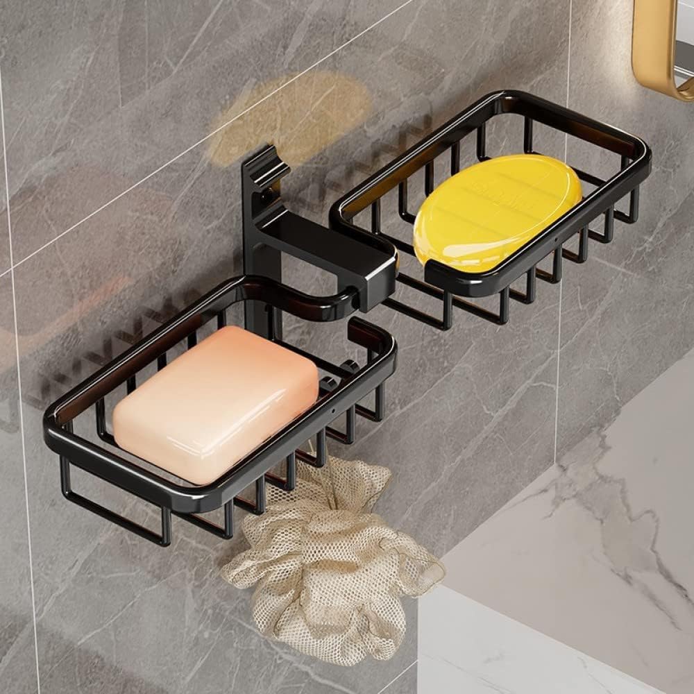 Jaboneras, jabonera de Barra, jabonera de Metal, jabonera Adhesiva, jabonera montada en la Pared for baño, Cocina, Esponja, Accesorios de baño (Color : A)