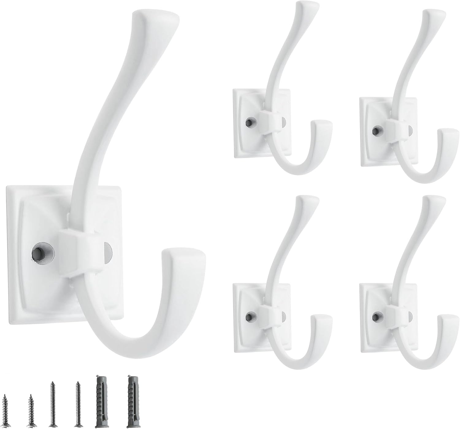 10 Pack Decorative Heavy Duty Towel Hooks for Hanging Robe Double Oil Rubbed Bronze Coat Hooks Wall Mounted with Screws for Key, Towel, Bags, Cup, Hat