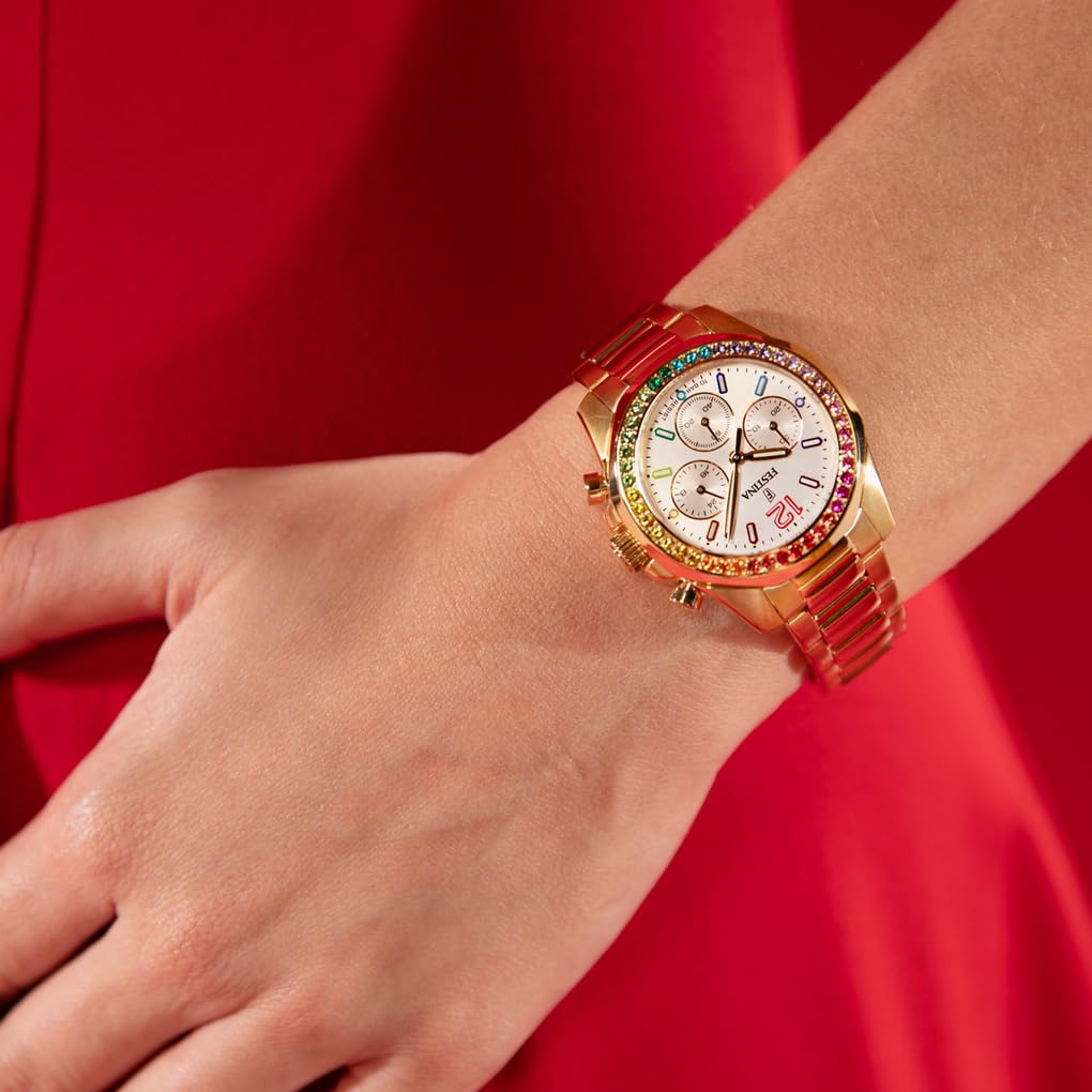 Festina Damenuhr Analog aus Edelstahl 316l Rosa | Quarzwerk Chronograph, Widerstandsfähiges Mineralglas, Wasserdicht 10 ATM, Special Prices F20639/2