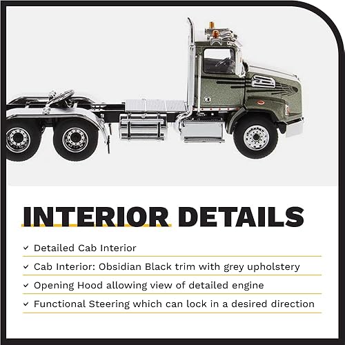 Miniatura 4 de Diecast Masters 1:50 Escala Western Star 4700 SBFA Tandem Day Cab | Serie Transporte | Verde Oliva Metálico Modelo 71038