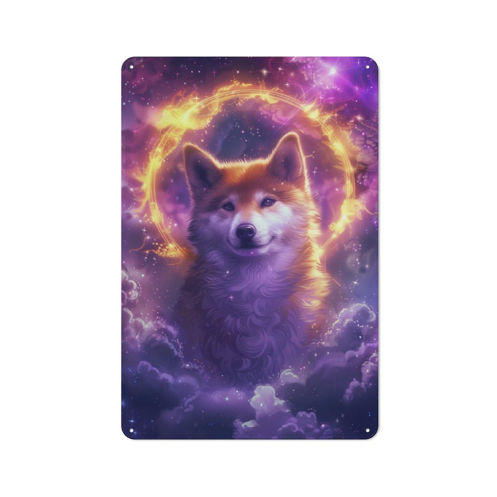 Junmoney Shiba On Fire Vintage Tin Sign 30X20cm With For Guest Room Or Hallway, For Themed Room Decoration, For Vintage Wall Decor Fans
