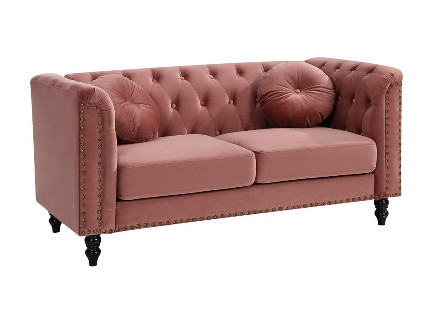 Vente-unique - Canapé 2 Places en Velours Turner - Vieux Rose Image du produit 1
