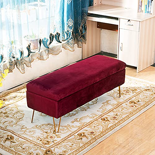 Banc de rangement en velours multifonction pour optimiser l'espace de votre chambre