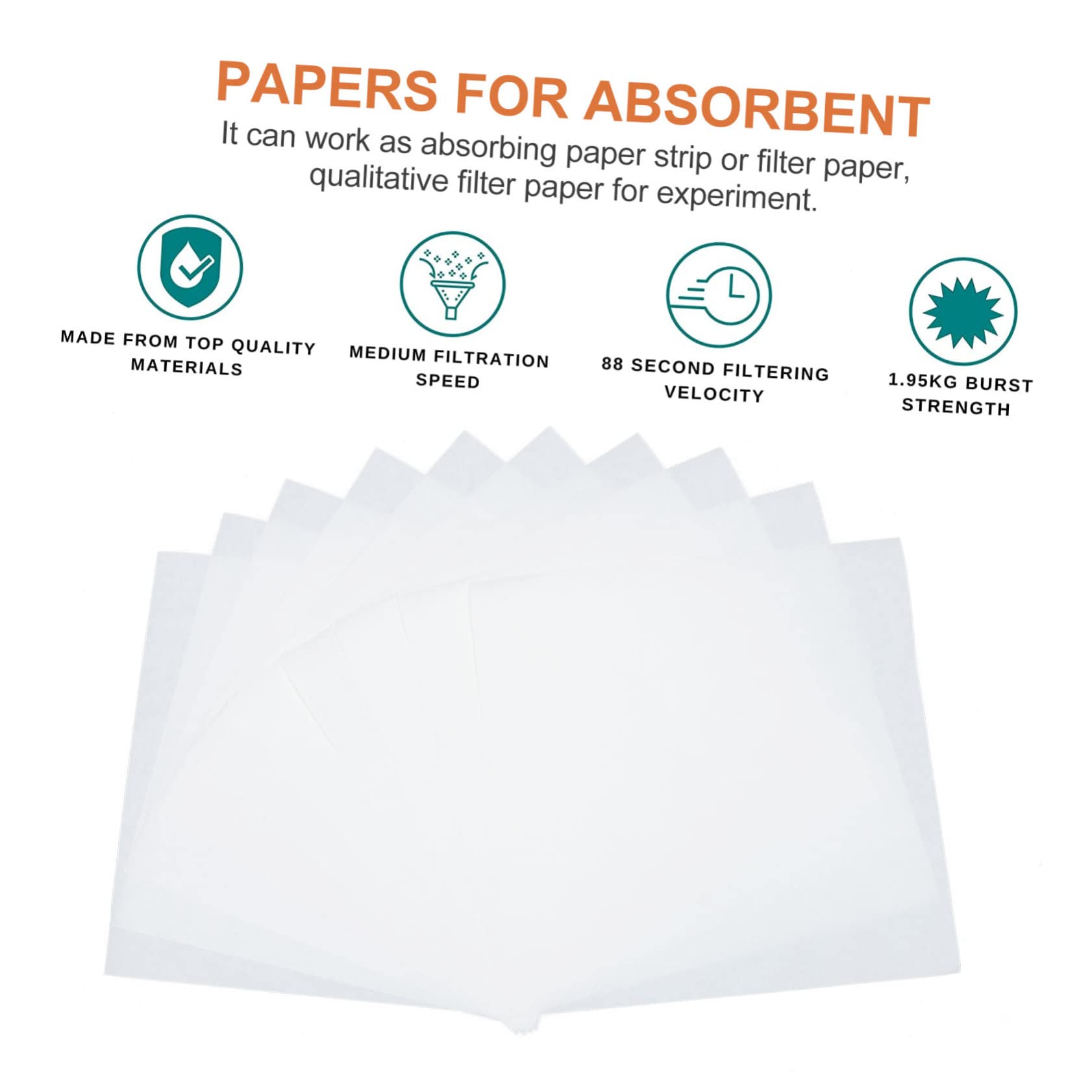 BUGUUYO 30pc Qualitative Filter Paper Lab Absorbing Papers for l Orbent Sheets