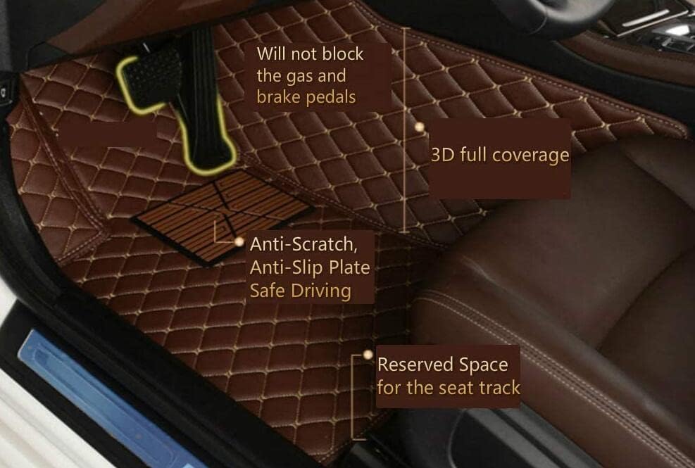 Miniatura 4 de Alfombrillas de cuero negro y rosa para automóvil, SUV, camión y vehículo deportivo, protección para todo tipo de clima, se adapta a la mayoría de