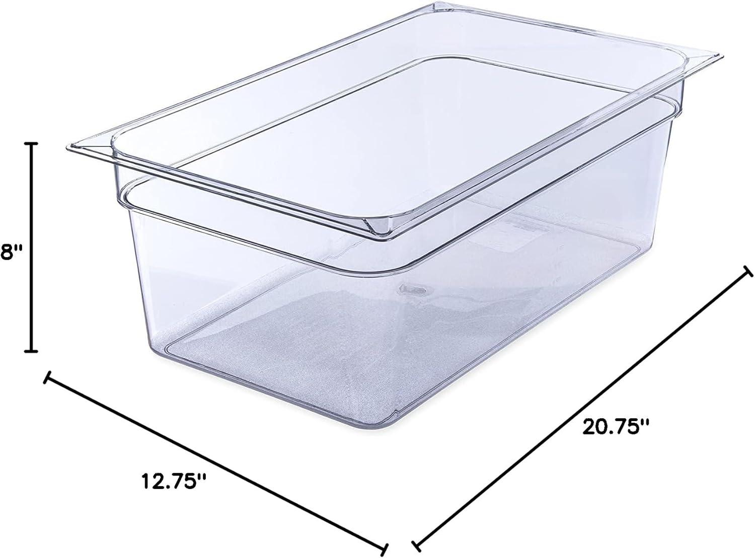 Soro Essentials- Full Size 8" Deep Polycarbonate Food Pan Clear Color- Commercial Hotel Pan Food Storage Containers for Fruits Vegetables Beans Corns Food Prep Kitchen Restaurant