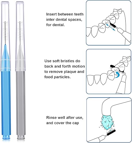 Miniatura 178 de Patelai 100 piezas de cepillos para limpiador, cepillo interdental, palillo de dientes, cabezal de hilo dental, hilo dental, higiene dental, hilo