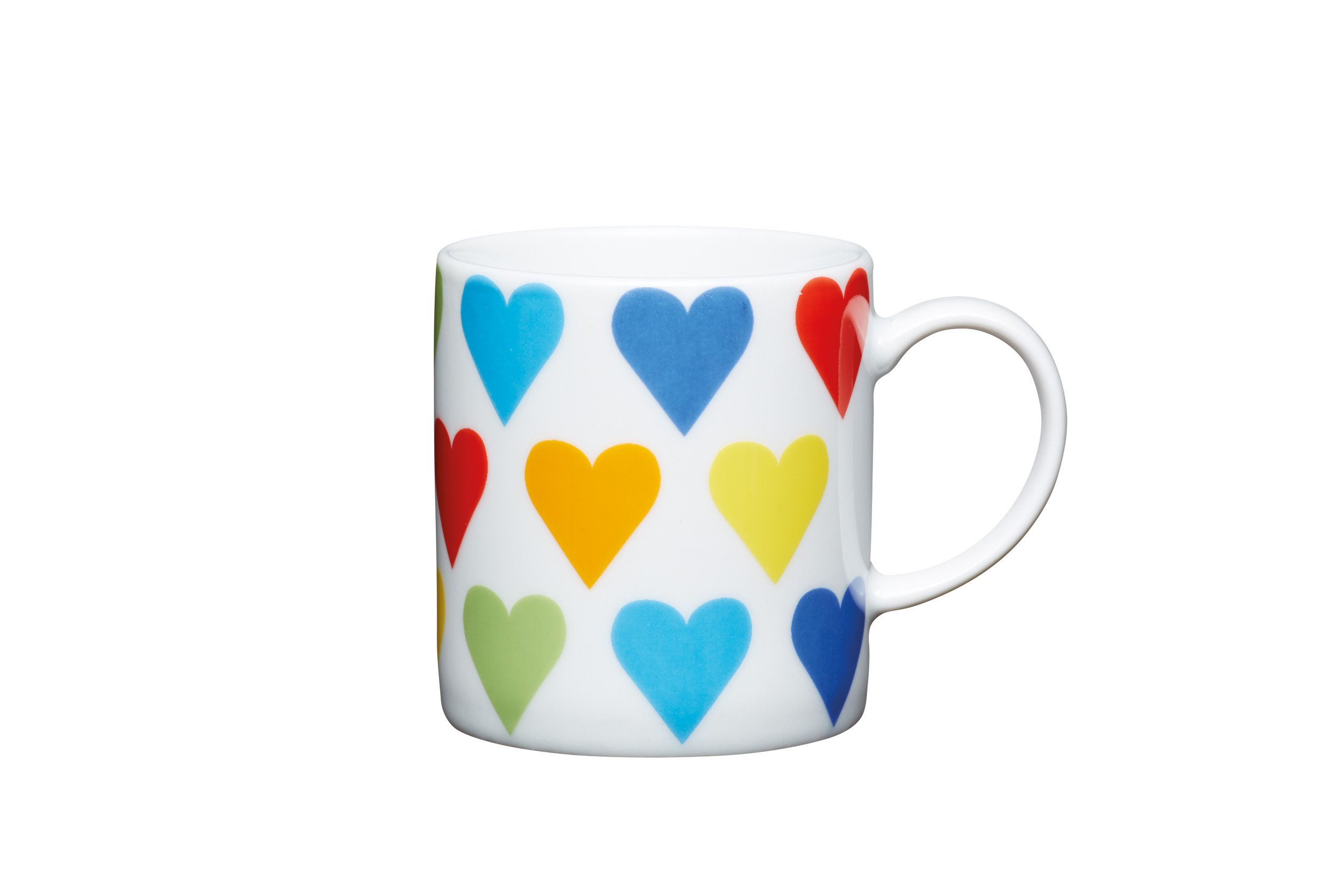 Rackhams 6-Piece Heart Espresso Cups Set - Multicolour - Porcelain - Espresso Cup