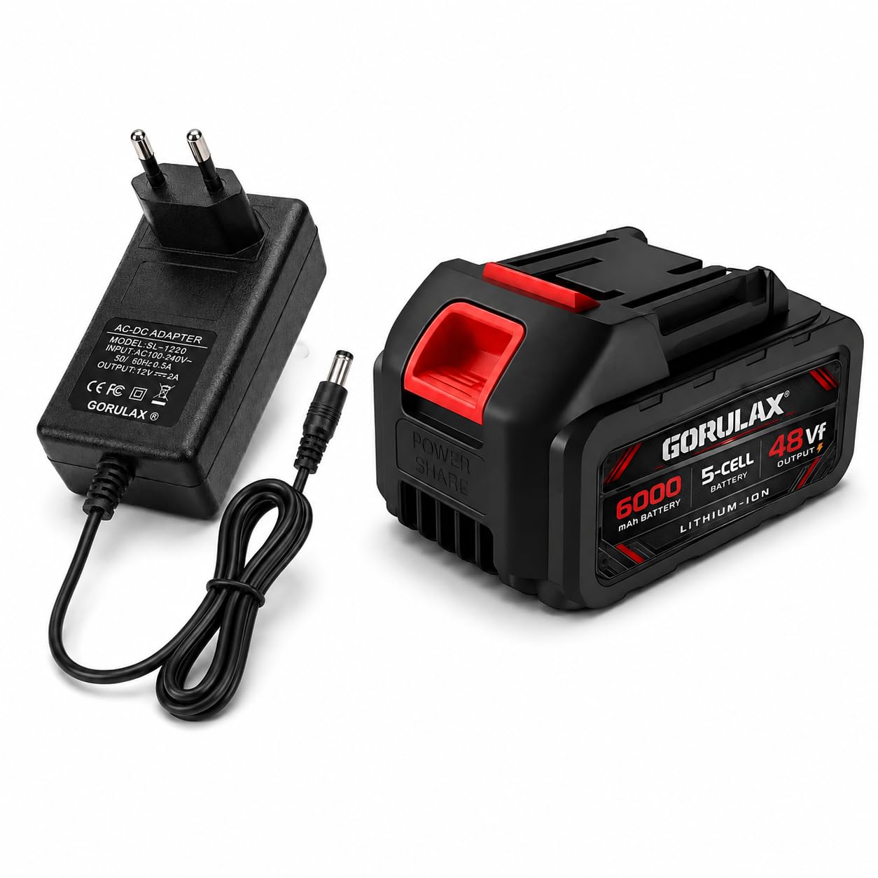 GORULAX 48V 6000mAh 5-Cell Battery with Charger - Image 1