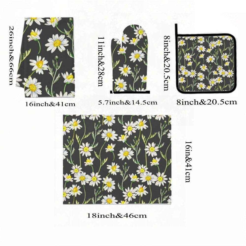 9PCS Bella Daisy 1 Cucina Decor e Accessori Set