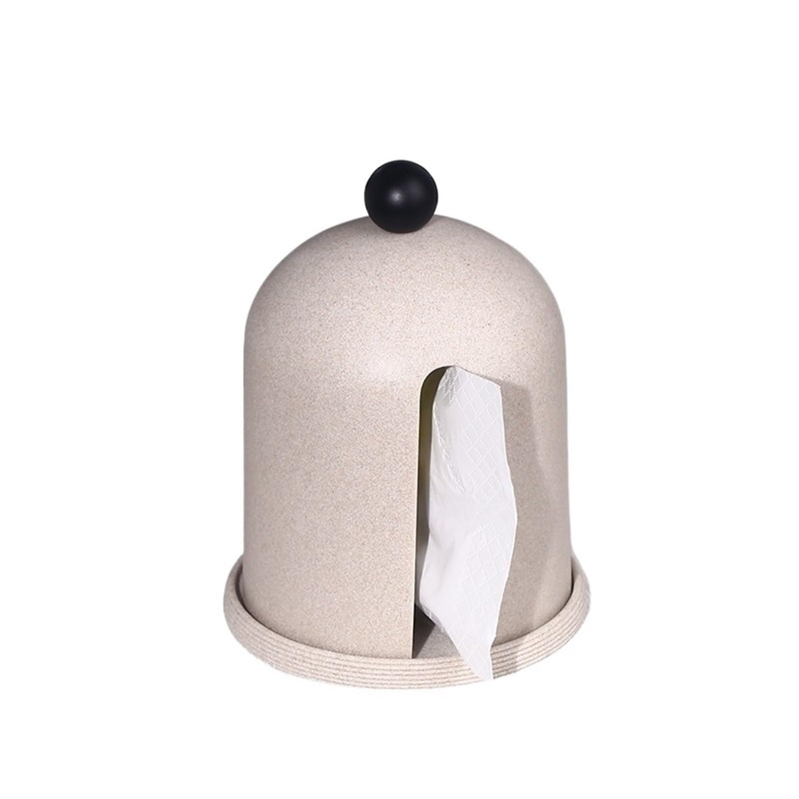 Tissue Case Living Room Sandstone Tissue Box Hotel Restaurant Creative Desktop Napkin Facial Dispenser Tissue Dispenser(Beige)