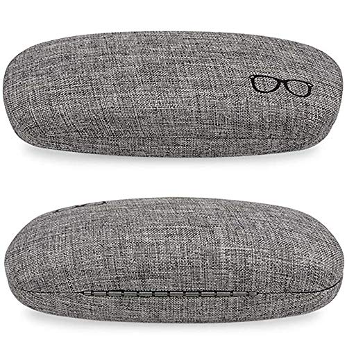 Tkocisa 3 Pieces Hard Shell Eyeglasses Case Glasses Case, Retro Portable Glasses Case, Linen Fabrics Sunglasses Case With Glasses Pouch And Cleaning Cloth For Women, Men, Kids #TOP3