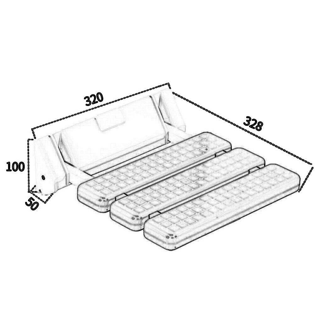 CHEWYNP Asiento de Ducha para discapacitados, Asistencia de Flujo de baño | Asiento De Ducha Abatible De Pared para Balcón De Baño Fácil De Montar, Carga: 250 Kg Azul