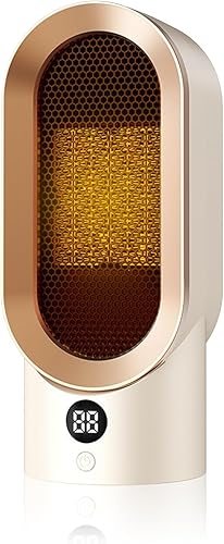Calentador de espacio, calentador eléctrico portátil con calentamiento rápido 2S y cerámica PTC, protección contra sobrecalentamiento, mini