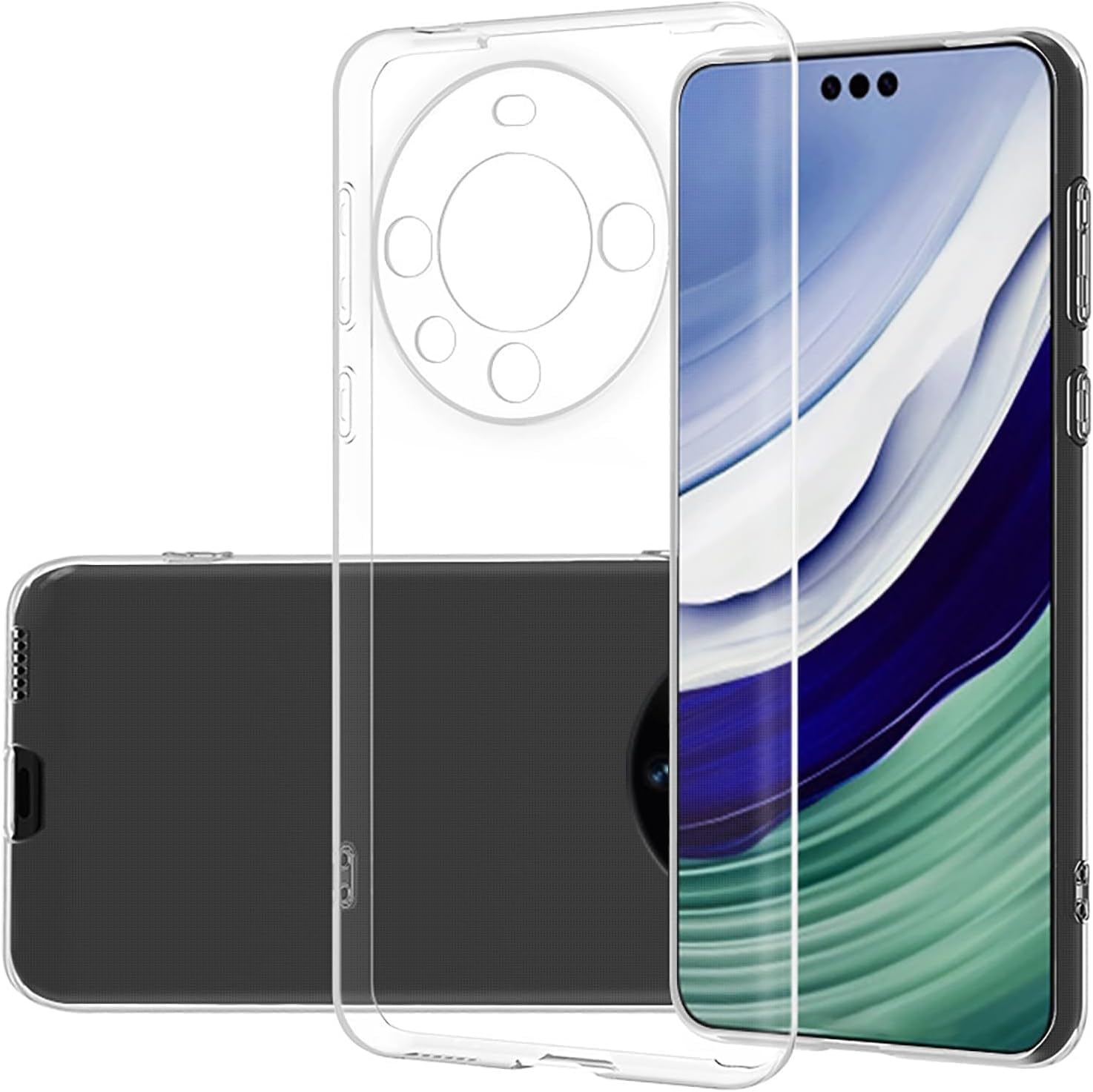 for Huawei Mate 60 Case Transparent Crystal Clear Hard PC Back Covers Drop Tested Shockproof Camera Cover Protection Bumper