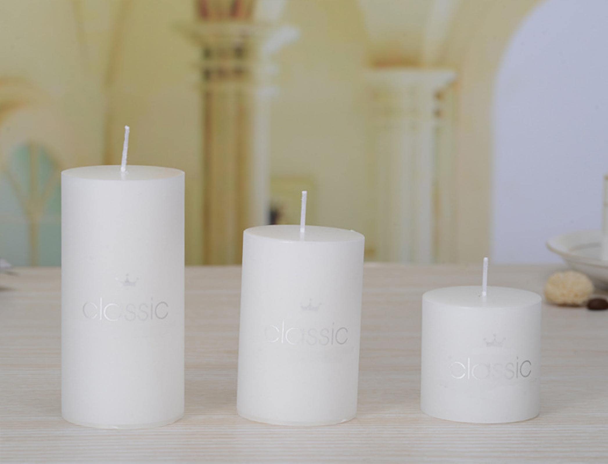 DAGEE Candles Scented Candles Cylindrical Birthday Candles Wedding Candles 3.8×5白色（茉莉）