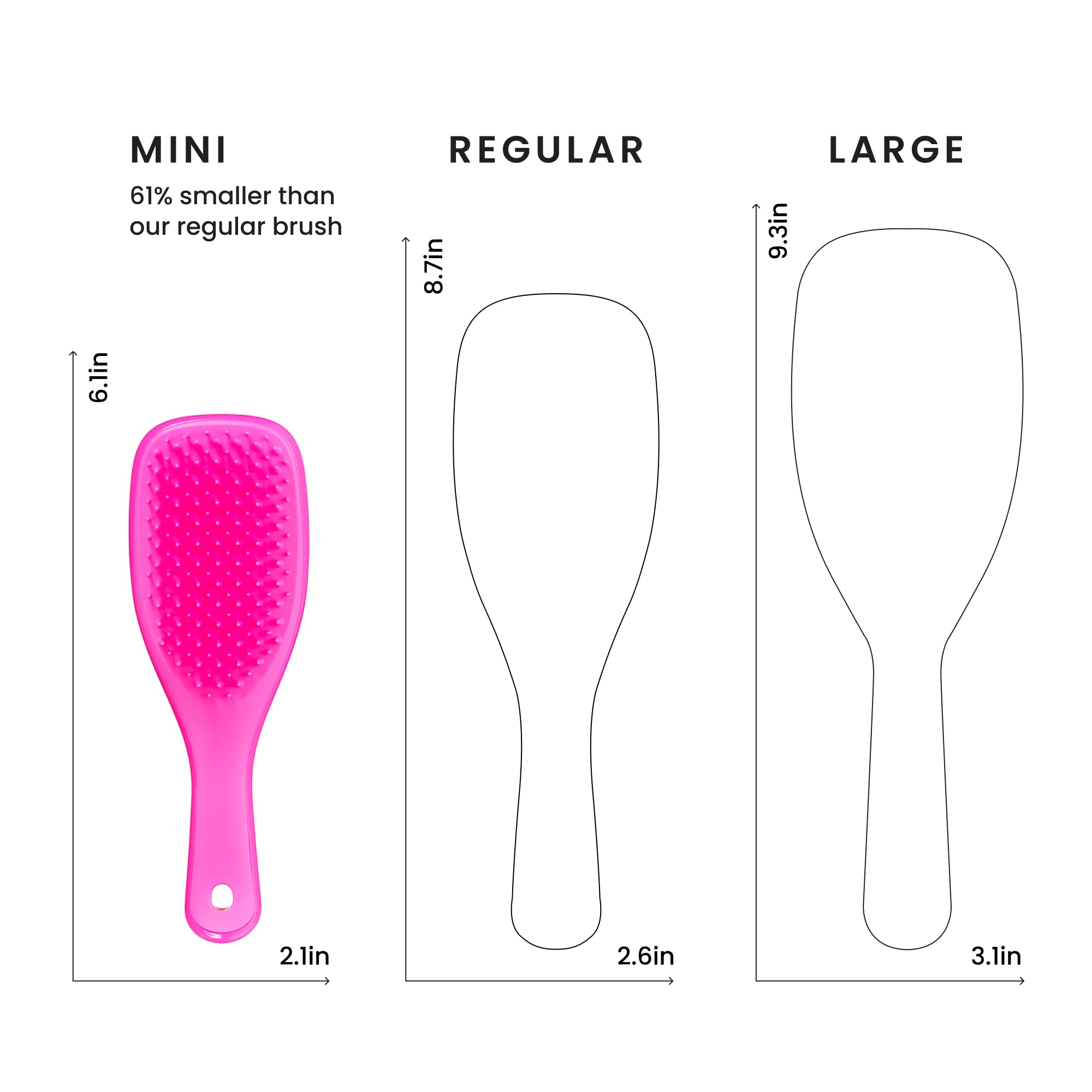 Tangle Teezer Mini The Ultimate szczotka do rozczesywania włosów, delikatna dla mokrych włosów, dwupoziomowe zęby i wygodny uchwyt, idealna dla dzieci i podróży, zmniejsza węzły i łamanie, pas