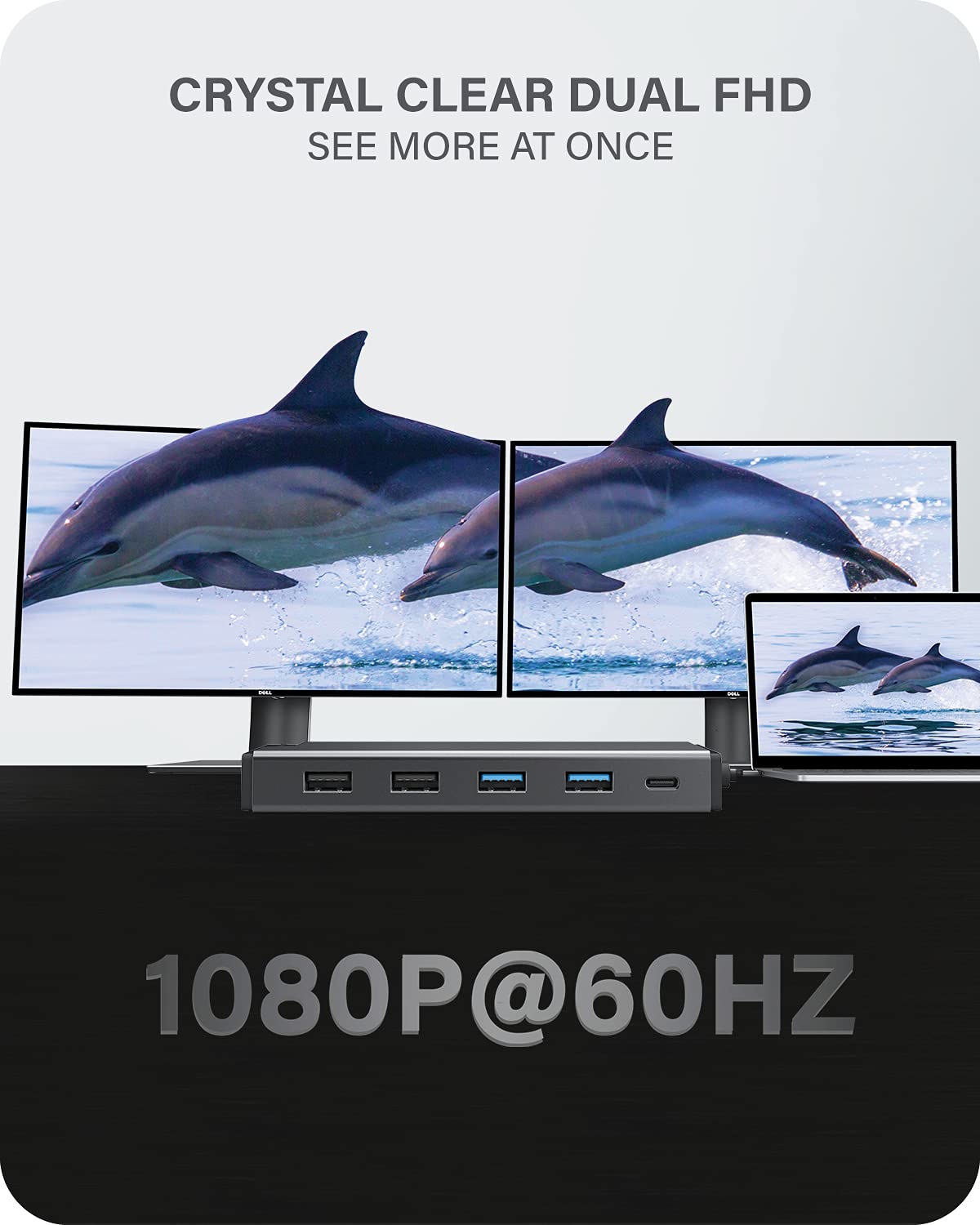 ALOGIC USB-C 12-in-1 Mini Docking Station, Dual Display, 2xHDMI, 1xVGA, 100W PD, 2xUSB-C, 2xUSB-A 2.0, 2xUSB-A 3.0, RJ45, 1x SD/TF Port, MacBook/Surface & Other USB-C Devices Compatible.