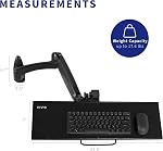 VIVO Sit-Stand 24 Inch Pneumatique Spring Keyboard et mur de souris, Contrebalance Hauteur Plate-forme à dactylographie réglable, Ergonomic Tilt, Position d'écriture neutre, Noir, MOUNT-KB35A