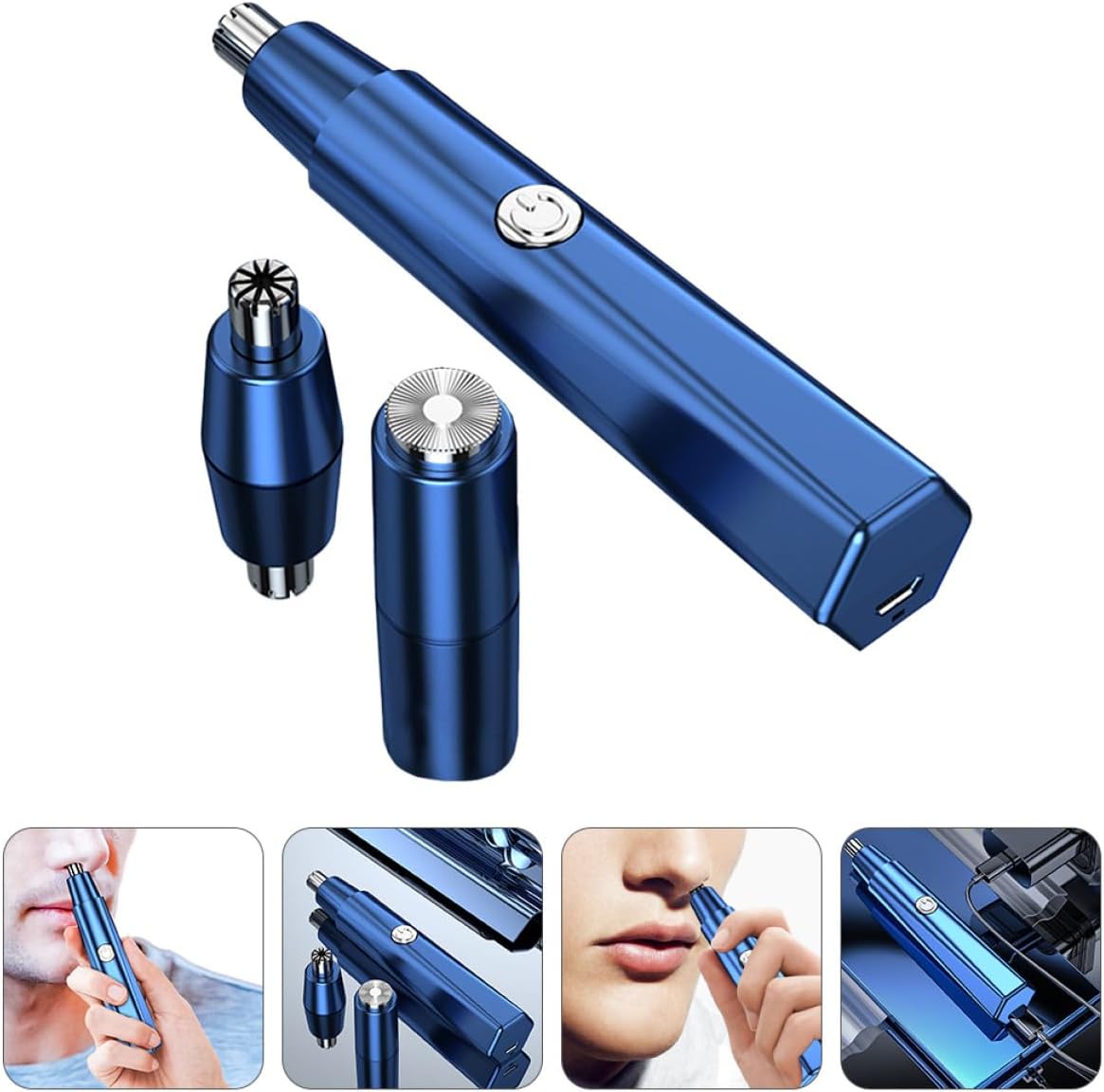 LIFKOME 2-in-1 Electric Nose Hair Trimmer and Beard Razor for Men Mini Detail Trimmer with Ear Hair Clippers Cordless Grooming Tool for Facial and Nasal Removal Portable Personal Care Kit