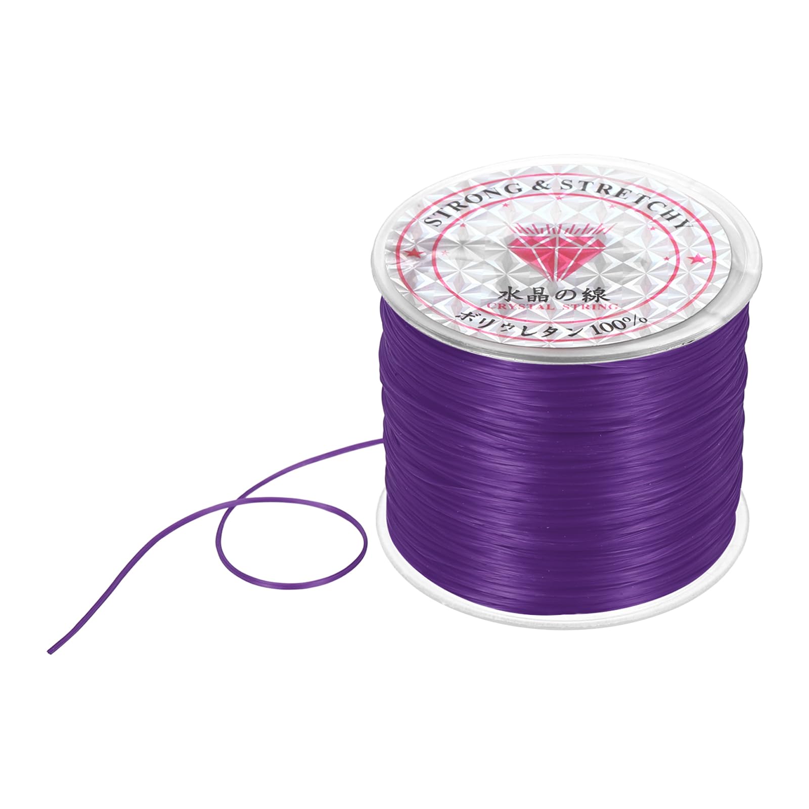 DMiotech Elastic String for Bracelets, 0.8mm Stretch Bead Cord for Jewelry Making, Necklaces and Bracelet Making Purple, 100m