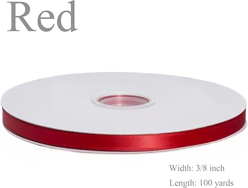 Vista 216 de Cinta de satén de poliéster de doble cara de color sólido, 1 pulgada de ancho, 100 yardas de largo, perfecta para bodas, envoltura de regalos, Oro