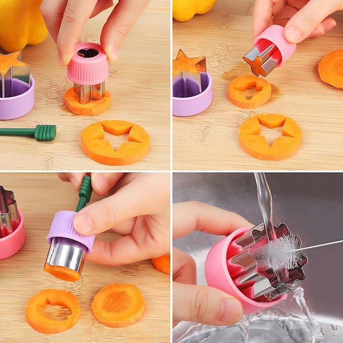 Image of 48 Pcs Vegetable Cutter Shapes Set, Cute Fruit Shape Cutters, Food Cutters for Kids Lunch, Cookie Stamps Food Decorative Kids Baking and Food Supplement Tools