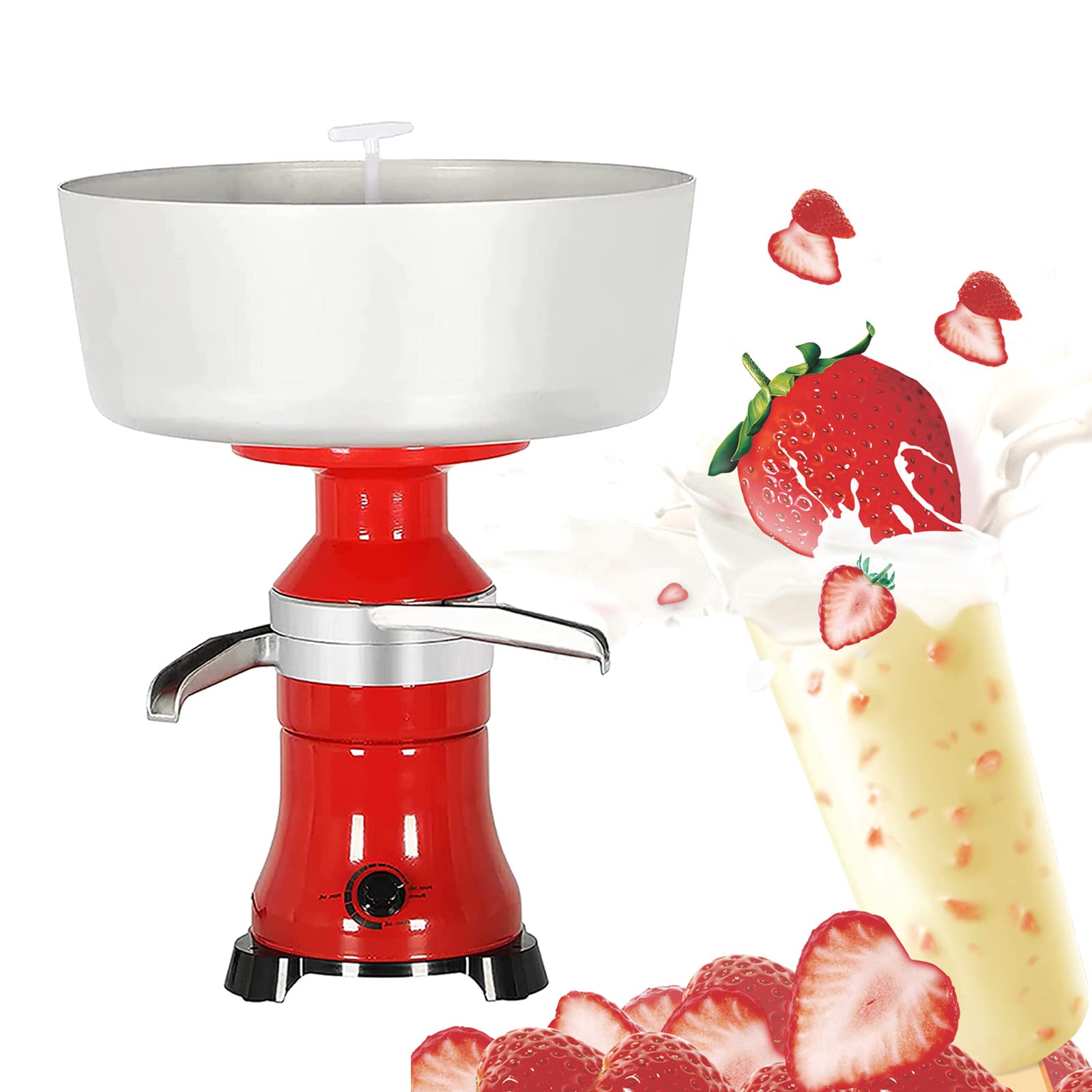 Fikujap Commercial 80L/H Milk Cream Separator, Butter Milkshake Separator/Milk Degreasing Machine with 12L Bowl - for Goats Cows Milk or Other Dairy