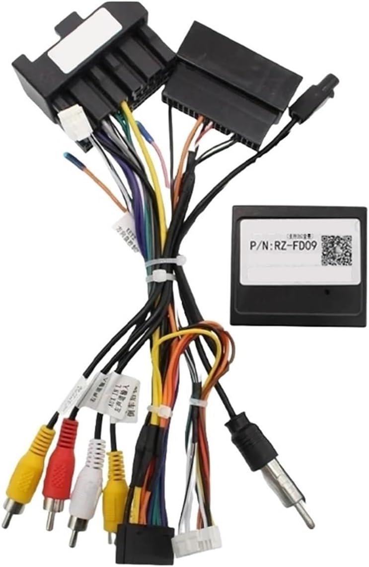 16pin Wiring Harness Adapter Box Decoder Android Radio Power Cable Compatible With Ford Focus Escape Ranger Ecosport 2019+(Only Canbus)