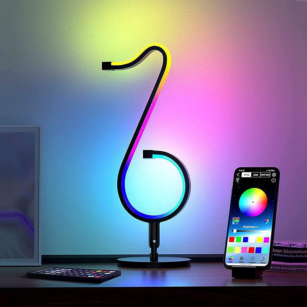LED Wandleuchten RGB Innen LED Smart Atmosphäre Tisch-Wandlampe Dimmbar Farbwechsel mit App Steuerung und Fernbedienung Musiknote USB Neonlichter für Wohnzimmer Party Bar Weihnachten Geschenk