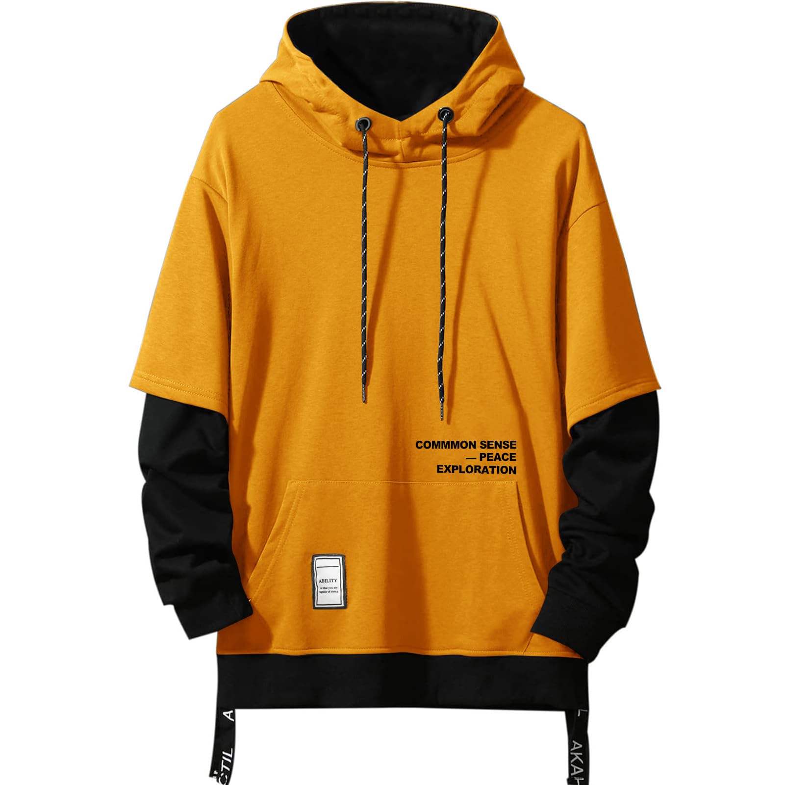 Moshtashio Felpa Uomo con Cappuccio Abbigliamento Felpe Manica Lunga Colori a Contrasto Hoodies Sweatshirt Pullover Tops Autunno Inverno Moda