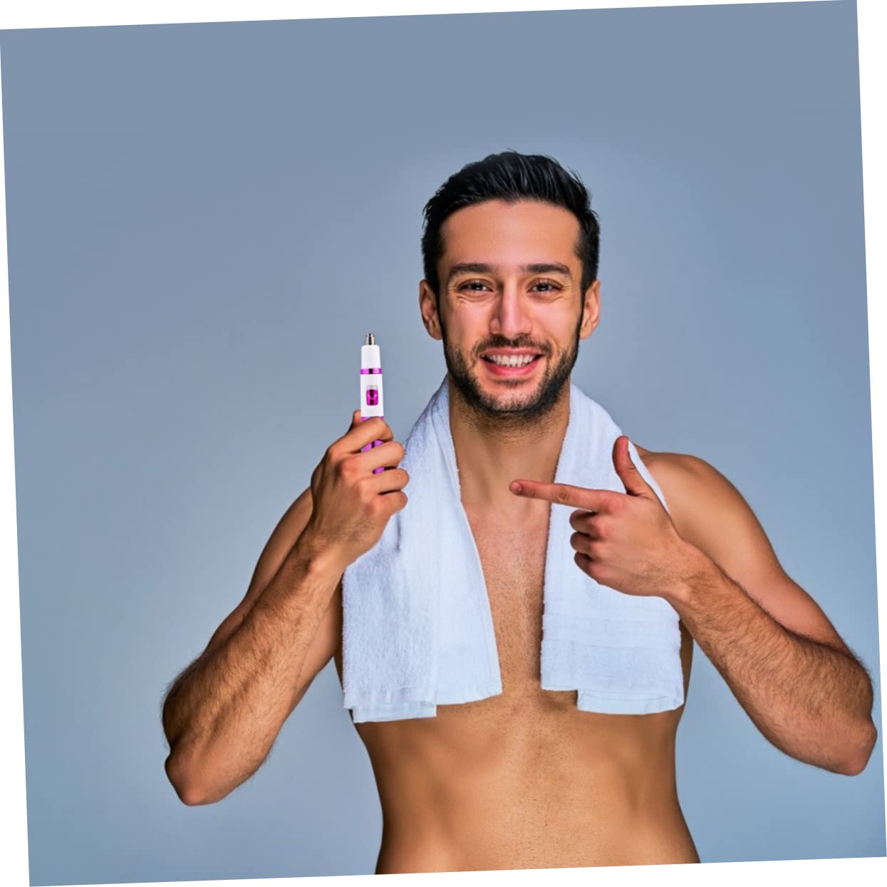 OSOLADY 1Pc Electric Facial Hair Trimmer for Nose Hair Removal Compact Design Portable Durable Material Includes Protection Cover for Travel and Everyday Grooming