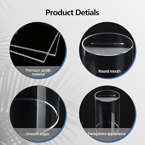 Miniatura 4 de Alcancía de acrílico transparente para adultos y niños, caja de ahorro de dinero transparente debe romperse para abrir, tarro de ahorro de dinero