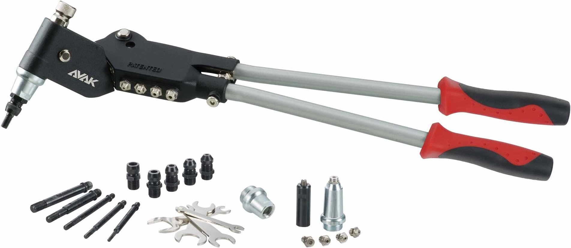AVAK MaxDuty Swivel DUO - 2-in-1 360° Heavy Duty Swivel Head Fastening Tool for 1/4" Rivet and 3/8" Blind Rivet Nut (Standards UNC)