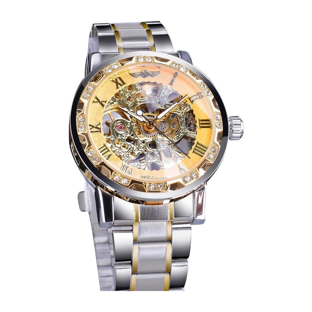 Haepe Metal Leather Band Fashion Hollow Luxury Design Noble Business Fashion Men's Mechanical Watch,Transparent Design Watch,Waterproof Sports Analog Watch,Fitness band,Waist watch,Wrist Band Watch
