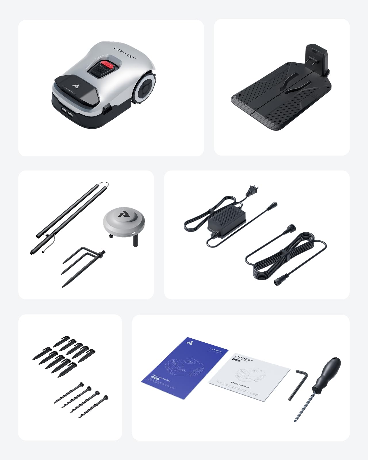 Robot tosaerba senza fili periferico - 3600㎡, Full Band RTK+4 Eyes IA Vision, mappatura automatica, 30 multizona, evitamento accurato degli ostacoli, antifurto intelligente, Anthbot Genie 3000