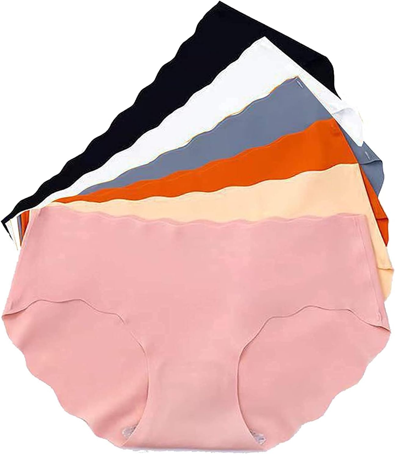 GodaddyearthJapanese Style Underwear Seamless Ladies Mid Waist Underwear Lace Comfortable Plus Size Student Female Breathable Cool Briefs (Pack of 6pcs, As Seen in Images)