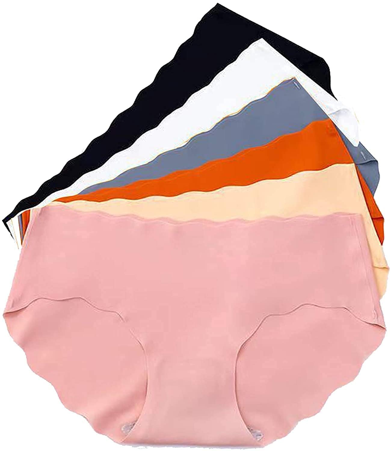 GodaddyearthJapanese Style Underwear Seamless Ladies Mid Waist Underwear Lace Comfortable Plus Size Student Female Breathable Cool Briefs (Pack of 6pcs, As Seen in Images)